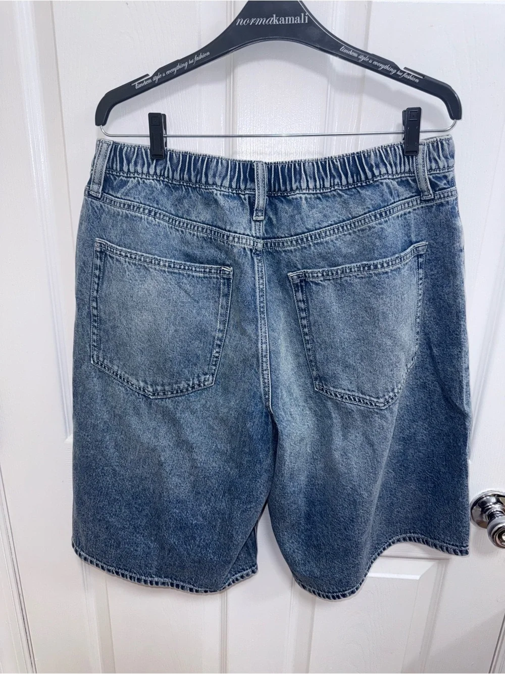 NWT Arizona Mid-Length Denim Shorts in Light Blue, Size 10